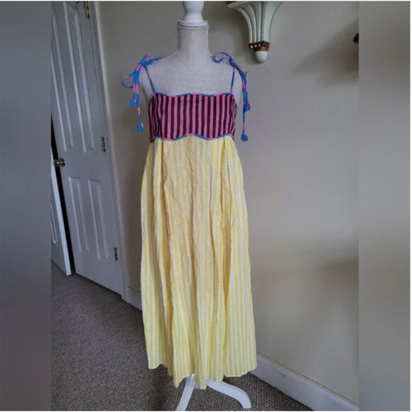 CeliaB Midi Linen Cotton Midi Dress size L - Picture 4 of 8